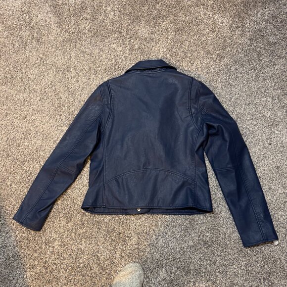 Anthropologie x Blank NYC Saige Faux-Leather Moto Jacket in Navy - Picture 4 of 8